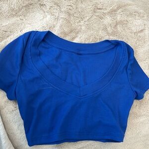 Blue crop top
